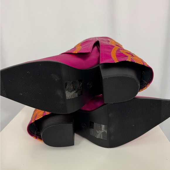 Azalea Wang New Boots Metallic Pink & Orange 10 - Picture 5 of 10